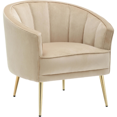 Tania Accent Chair in Champagne Velvet & Gold Metal